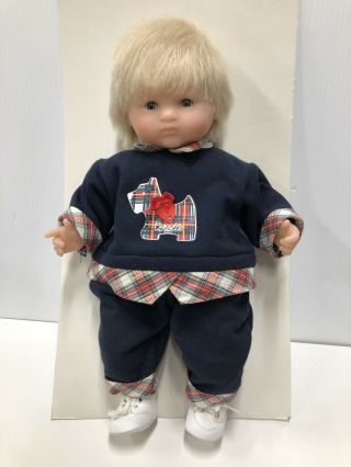 Vintage Corolle 14.  5” Blonde Toddler Baby Doll Made In France 1993