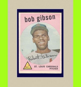 1959 Topps Bob Gibson (rc) 514 St.  Louis Cardinals (hof) Vg - Ex
