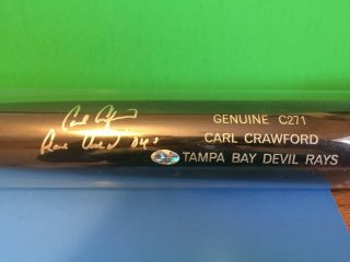 Carl Crawford Autographed Game Bat Psa Dna