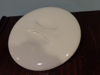 Vintage Russel Wright White 10 " Vegetable Bowl Recessed Lid Iroquois Mid - Century