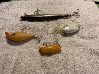 4 Cotton Cordell 7” Redfin & Others Old Fishing Lures 8 3