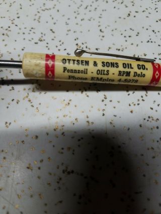 Vintage PENNZOIL Pocket Screwdriver OTTSEN & SONS OIL CO.  Cedar Rapids,  Iowa 3