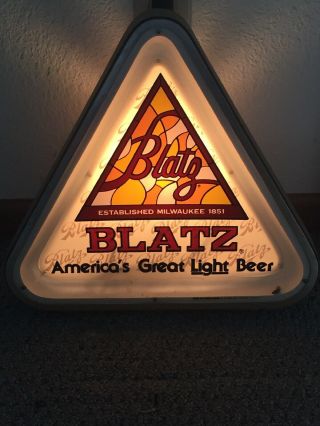 Vintage Blatz Lighted Beer Sign Americas Great Light Beer