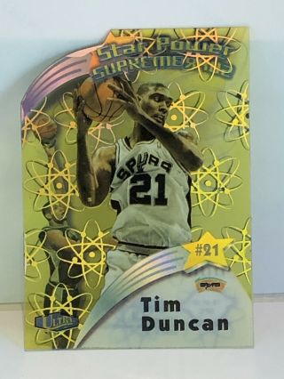 Tim Duncan 1997 - 98 Fleer Ultra Star Power Supreme Die Cut 18 Sps Rookie Rc