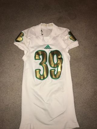 ADIDAS 2013 TEAM ISSUED NOTRE DAME FOOTBALL SHAMROCK SERIES JERSEY 39 2