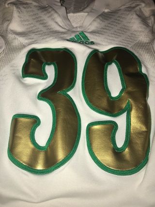 ADIDAS 2013 TEAM ISSUED NOTRE DAME FOOTBALL SHAMROCK SERIES JERSEY 39 3