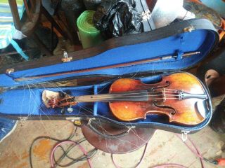 Old Antique 4/4 Unmarked Violin With Grafted Neck