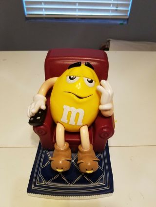 1999 Vintage M&ms Yellow Plastic Candy Dispenser Recliner Collectible