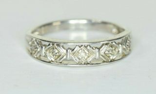 Stunning Vintage Sterling Silver.  925 Diamond Ring Size 7 Estate