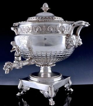 Magnificent & Large C1813 Paul Storr Georgian Sterling Silver Tea Urn Samovar