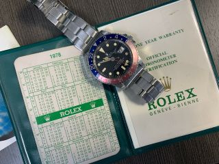 Vintage Rolex 1675 GMT Master - MK5 Dial,  Box,  Papers,  Unpolished.  1978 2