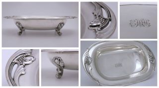 International Spring Glory Sterling Silver Large Footed Bowl Rare 13 5/8 " L