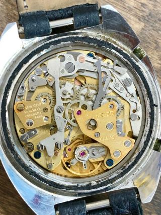 Vintage Heuer Autavia 1163V Chronograph Mens Steel Date Watch Cal 12 2