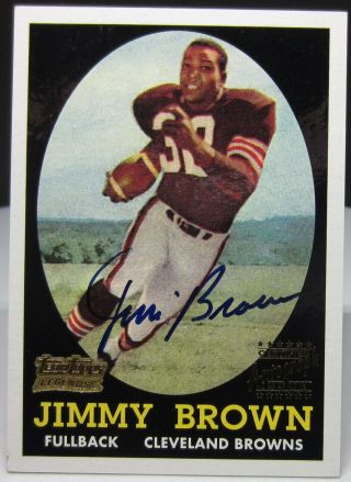 Jim Brown 2001 Team Topps Rookie Rc Reprint Autograph Auto Browns Hof