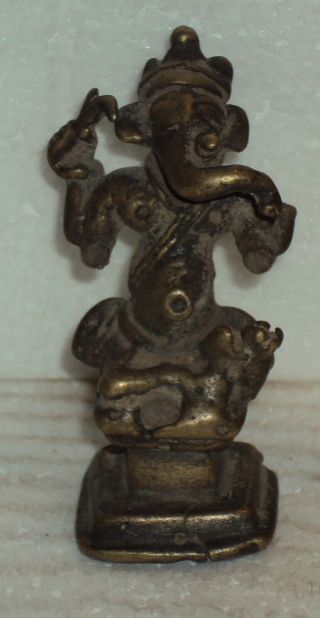 Antique Hindu God Ganesha Traditional Indian Ritual Brass Elephant God 16