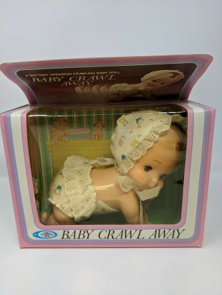 Vintage Baby Crawl Away Battery Operated Doll Playmates W/ Box