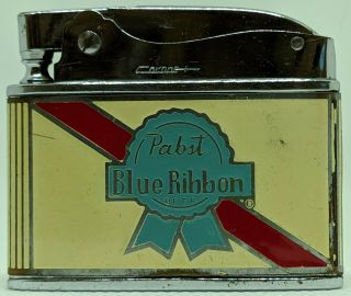 Flat Advertising Lighter Pabst Blue Ribbon Made In Japan