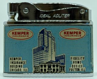 Flat Advertising Lighter Kemper Insurance Made In Japan