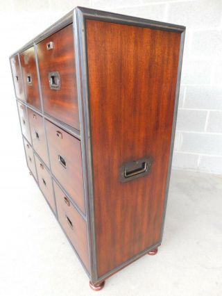 Theodore Alexander Campaign Style Mahogany Officer ' s Filing Chest 6000 - 172 2