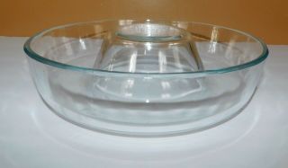 Vintage Pyrex Clear Glass Blue Tint Round Cake Pan Jello Mold France 3