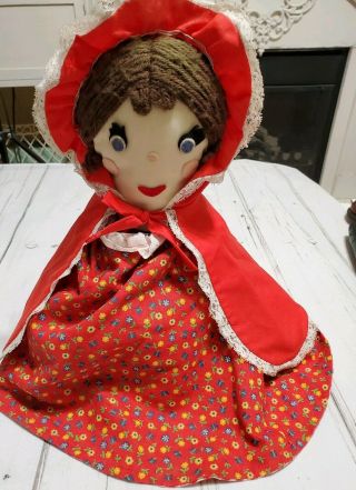 Vintage Handmade Little Red Riding Hood Big Bad Wolf Grandma 3 In 1 Flip Doll