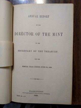 1888 Annual Report Of The Director Of The,