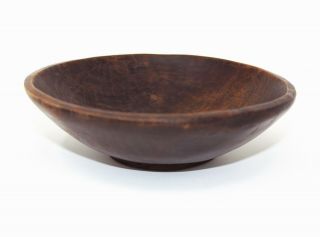 Antique Vintage 100 Natural Brown Wooden Primitive Handmade Small Oval Bowl Art