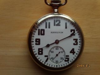 Hamilton 16 Size 21 Jewel Railroad Pocket Watch Model 992