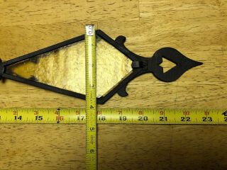 Antique Cast Iron Weathervane Arrow With Yellow Glass Insert 23” Long 3