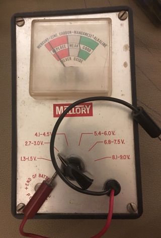 Vintage Mallory Professional Battery Tester Bt - 20