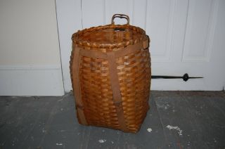 Authentic Antique Adirondack Splint Trappers Pack Basket Backpack Camp/cabin