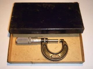 Vintage Boxed Starrett No 436 1 Inch Caliper Micrometer