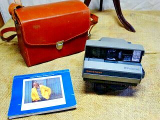 Vintage Polaroid Spectra System Instant Film Camera With Leather Case