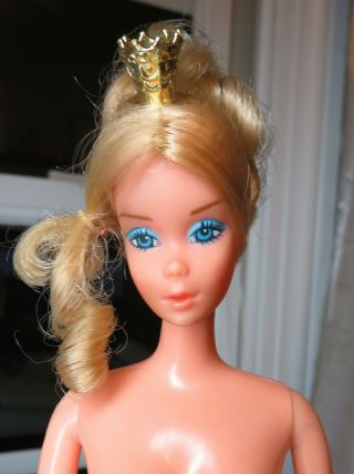 Vintage 1976 Ballerina Barbie Doll With Gold Crown Mod Era Tnt - Blonde 9093