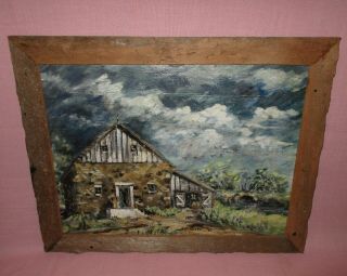 Vintage Oil Painting American Nancy Sawin Impressionist Landscape Mill Painting