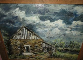 Vintage Oil Painting American Nancy Sawin Impressionist Landscape Mill Painting 3