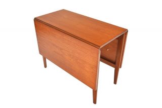English Mid Century Modern Rectangular Drop Leaf Teak Dining Table by Remploy 2