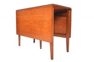 English Mid Century Modern Rectangular Drop Leaf Teak Dining Table by Remploy 3