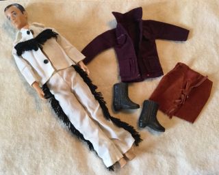 Vintage 80s Barbie Ken Clone Doll Fringed Western Vest Outfit & Jacket Hk