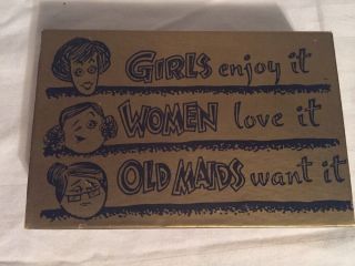 Vintage Gag Gift.  Golden Delight Bachelorette.  Girls,  Old Maids