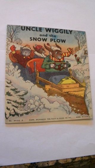 Vintage 1939 Uncle Wiggily And The Snow Plow Book - Platt & Munk Co Usa