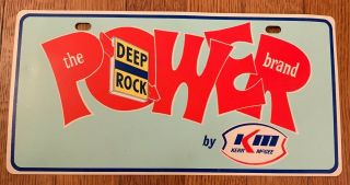 Vintage Deep Rock Kerr - Mcgee Oil Gas Plastic License Plate Cover - Power Brand