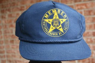 Fraternal Order Of Police Member Cap Fop Rare Vintage Snapback Truckers Hat 1983