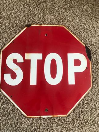 Vintage Porcelain Stop Sign.  Auto Club,  Aaa,  Oil,  Gas