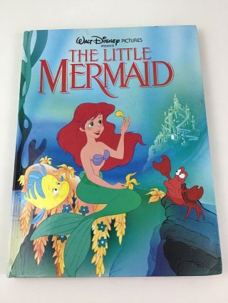Disney The Little Mermaid Vintage 1989 Large Hardcover Book Twin Gallery Books