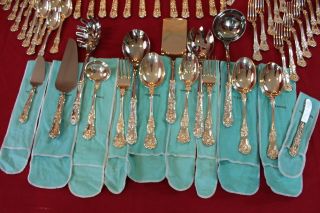 Tiffany & Co Sterling Silver English King Flatware 159 Pc Silverware Set For 24 2
