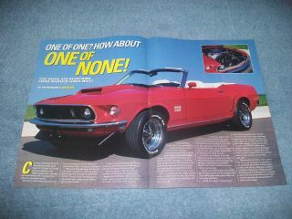 1969 Boss 429 Mustang Convertible Article " One Of None "
