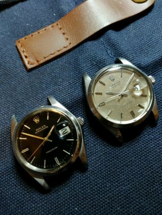 Two Vintage Rolex Oysterdate Precision 6694 Stainless 34mm Date Watches - Pair