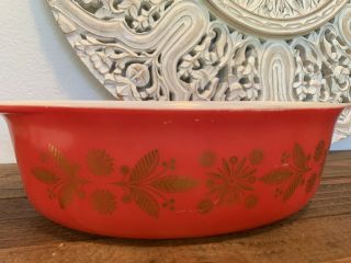Vtg Vintage Pyrex Poinsettia Casseral Oval Dish - No Lid