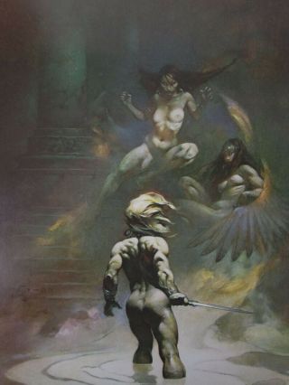 Vintage Frank Frazetta Art Paradox 1975 Full Color Plate Fantasy Gga Nude Angel